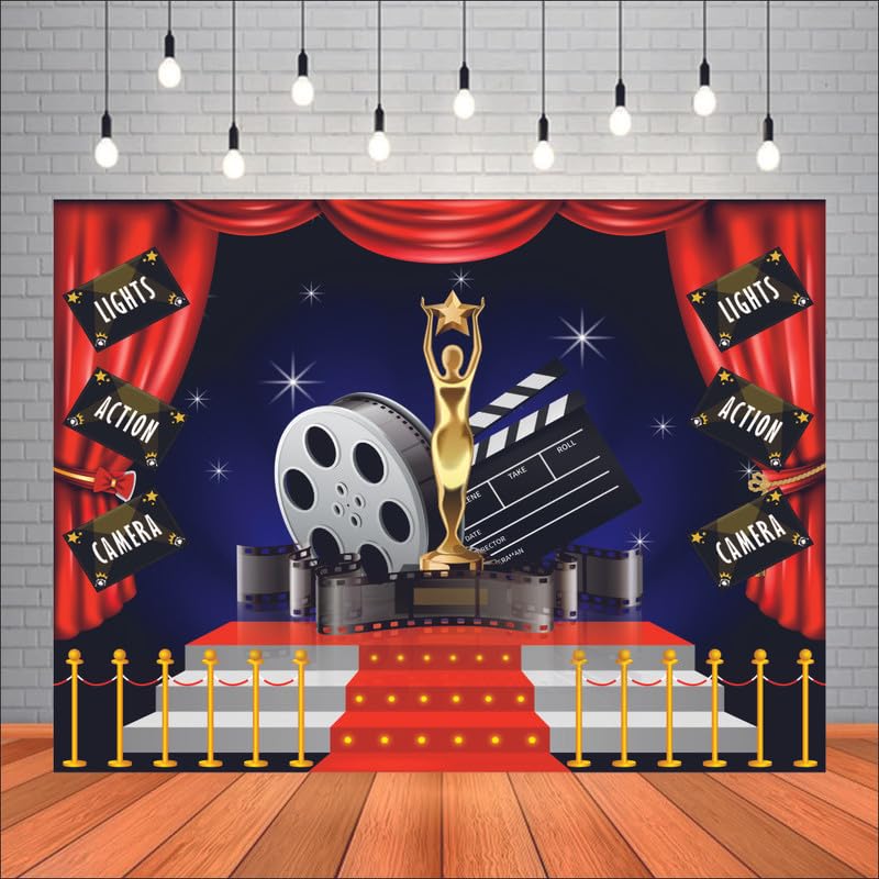 Party Baazaar Bollywood Night Backdrop | Movie Night Banner | Bollywood Theme Party Decorations (Pack of 1, Size: 5x4 Feet) - Image 1