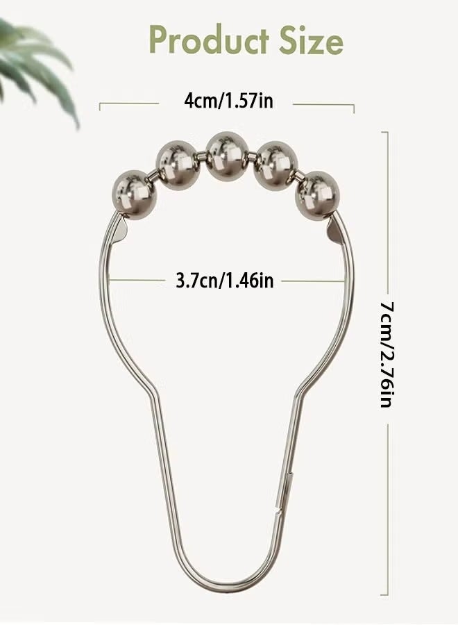 Shower Curtain Hooks Rings, 24Pcs Rust-Resistant Metal Shower Curtain Hooks for Bathroom Shower Rods Shower Hooks Shower Rings for Curtain - Image 3