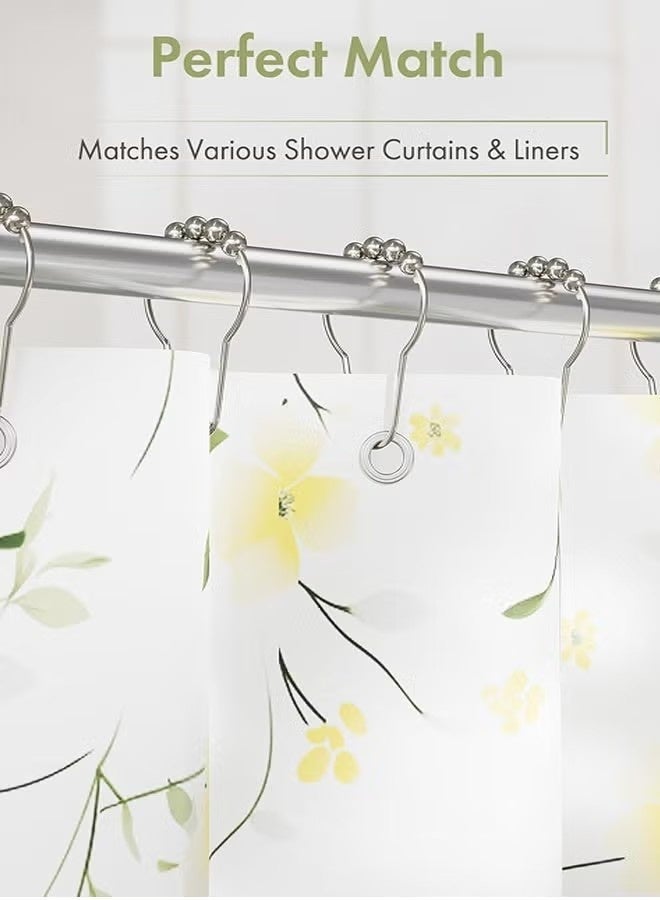 Shower Curtain Hooks Rings, 24Pcs Rust-Resistant Metal Shower Curtain Hooks for Bathroom Shower Rods Shower Hooks Shower Rings for Curtain - Image 2