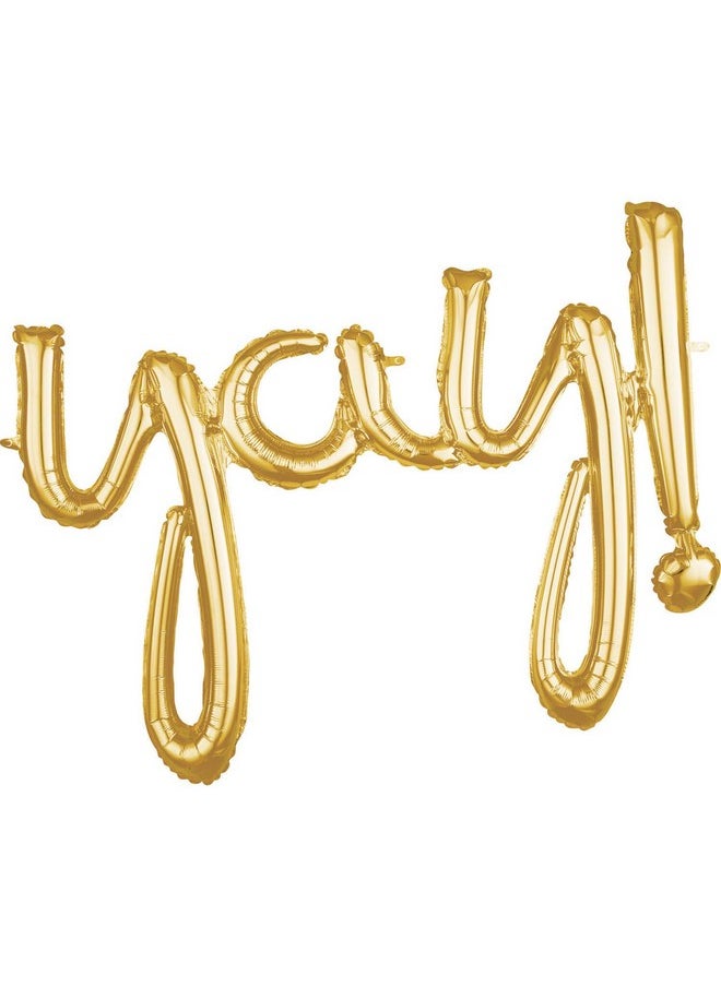 Anagram International Phrase Yay Party Balloon 35 Gold  - Image 1