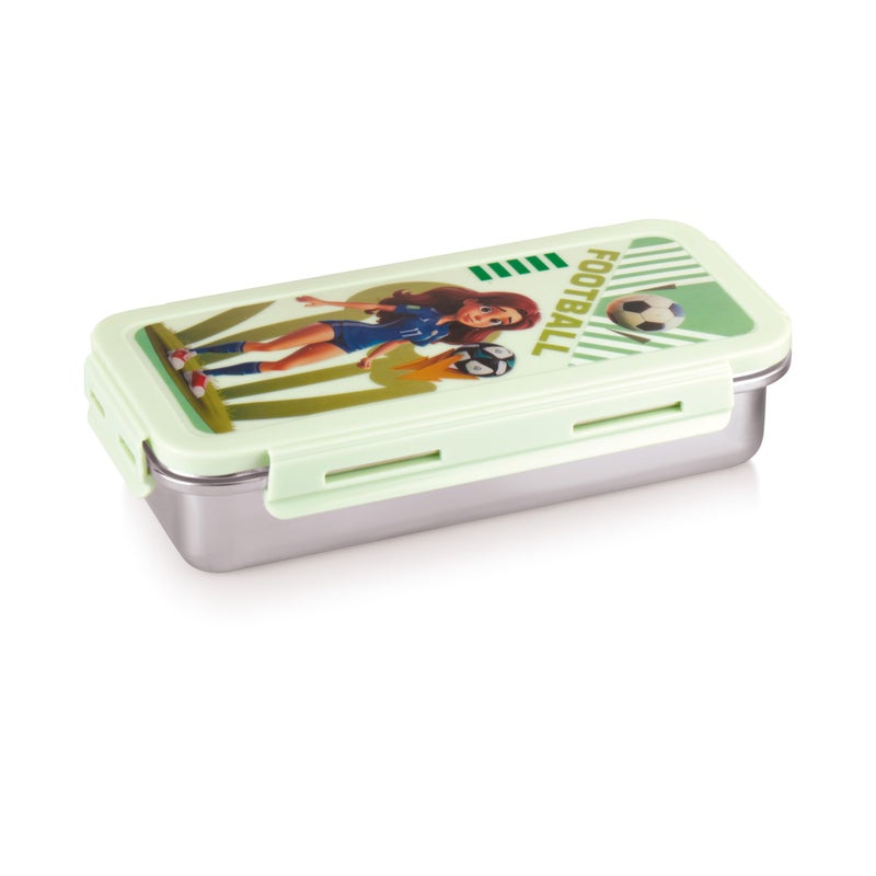 Attro Volvo Stainless Steel Lunch Box with 1 Small Container Airtight Leak-Proof Food Grade - Green 630ml+170ml - Image 5