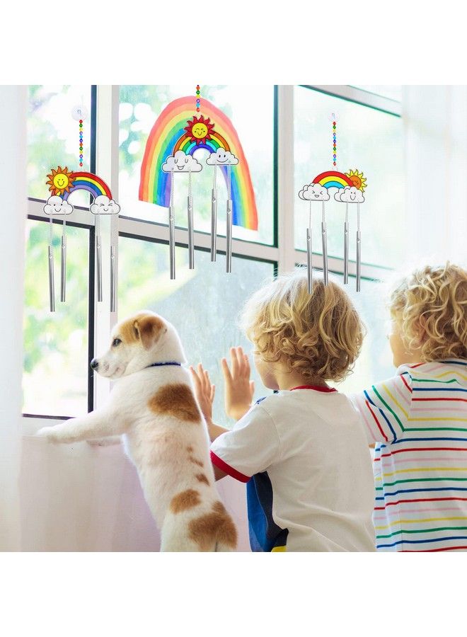 Winlyn 24 Sets Rainbow Suncatchers Ornaments Decorations Diy Window Paint Art Suncatchers Craft Kits Hanging Rainbow Sun Catchers For Kids Spring Summer Home Classroom Party Activity Art Project - Image 5