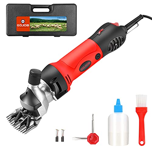 GDJOB Sheep Shears 500W Professional 6 Speeds, Heavy Duty Sheep Clippers for Sheep, Alpacas, Goats and Thick Coat Animals - Image 1