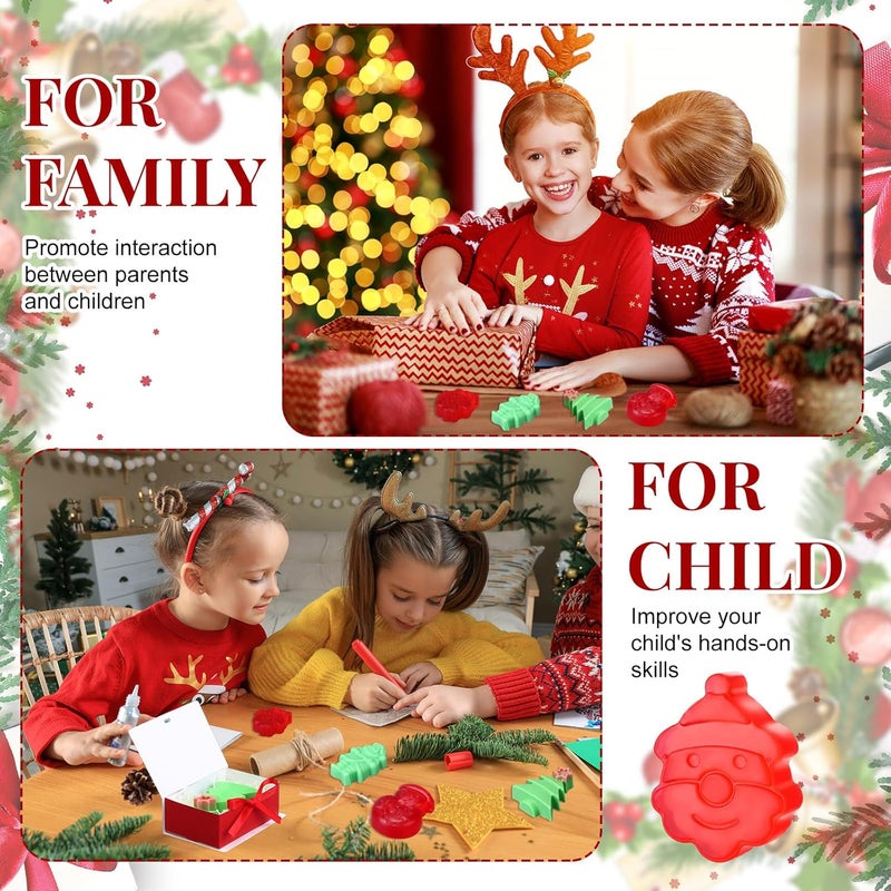 Demissle 4 Pcs Handmade Soaps Bath Gift Set Candy Soaps Holiday Mini Scented Soap Bath Soaps with Plus Christmas Gift Box for Kids Women Valentines Day Guest BathroomTree - Image 3