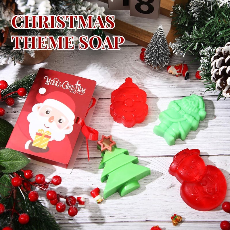 Demissle 4 Pcs Handmade Soaps Bath Gift Set Candy Soaps Holiday Mini Scented Soap Bath Soaps with Plus Christmas Gift Box for Kids Women Valentines Day Guest BathroomTree - Image 5