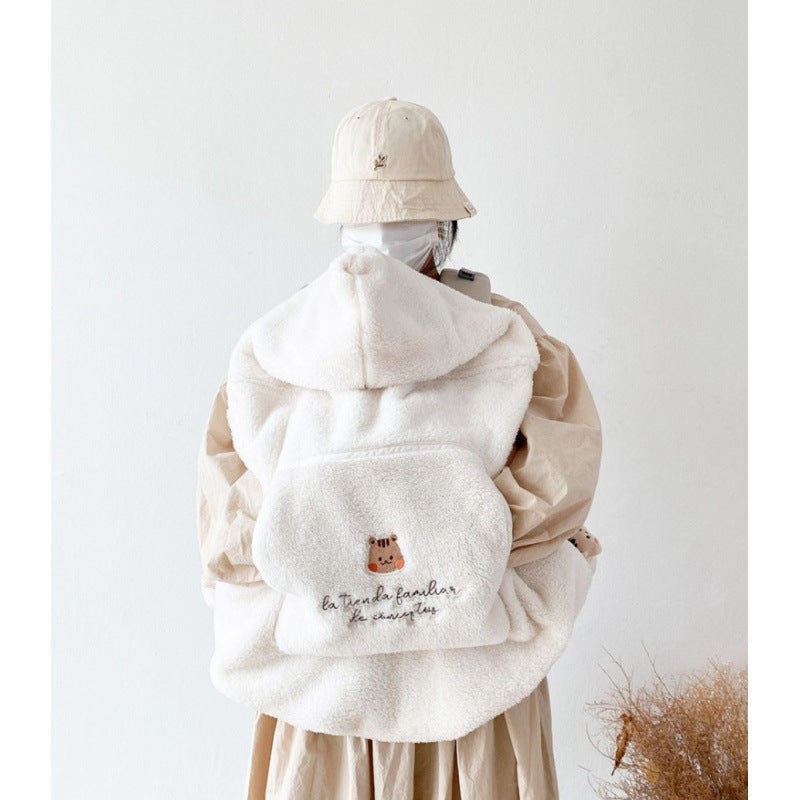 South Korea Sale Embroidered Baby Bear Baby Strap Blanket Windshield Trolley Warm Blanket Portable Cover Holding Blanket - Image 2