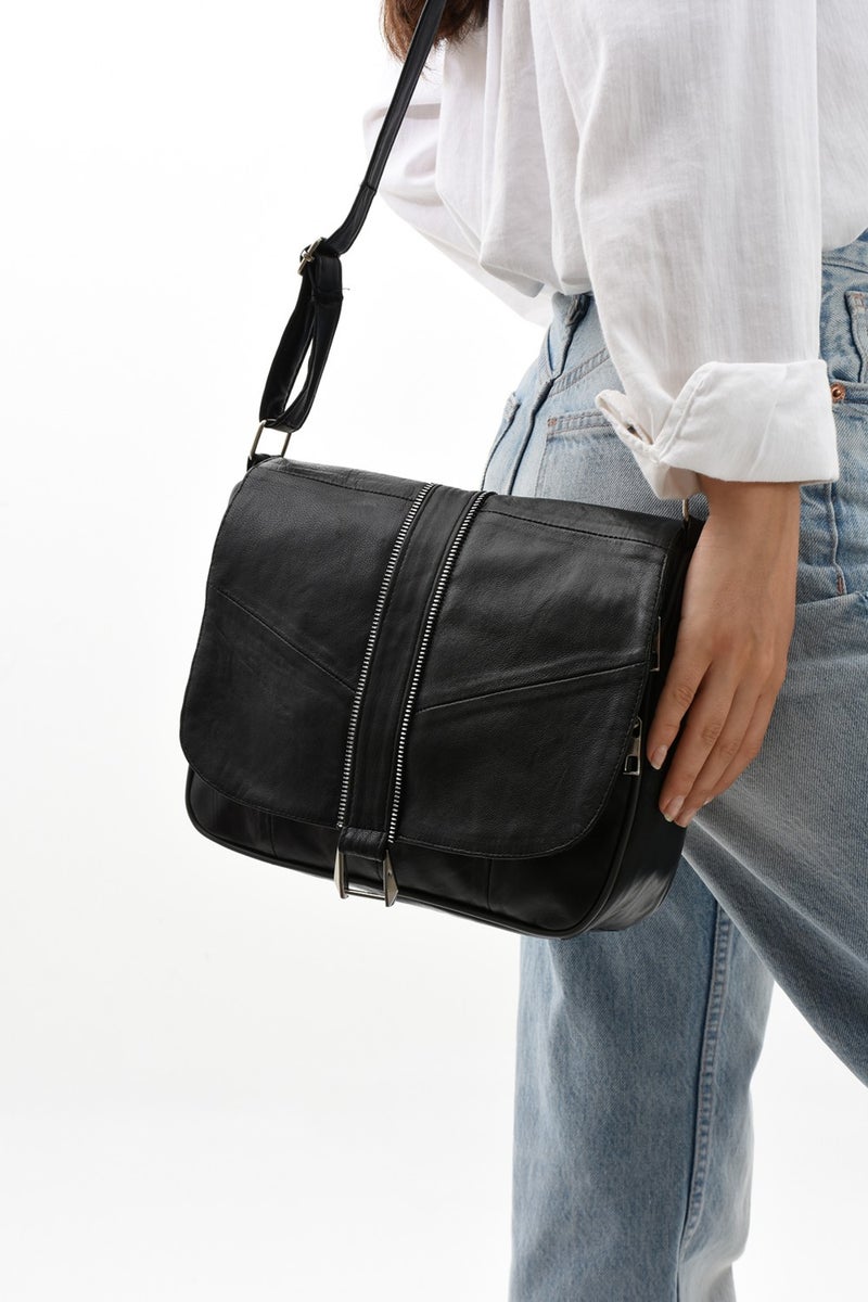 Erzeno Leather Large Size Crossbody Casual Shoulder Bag  - Image 1