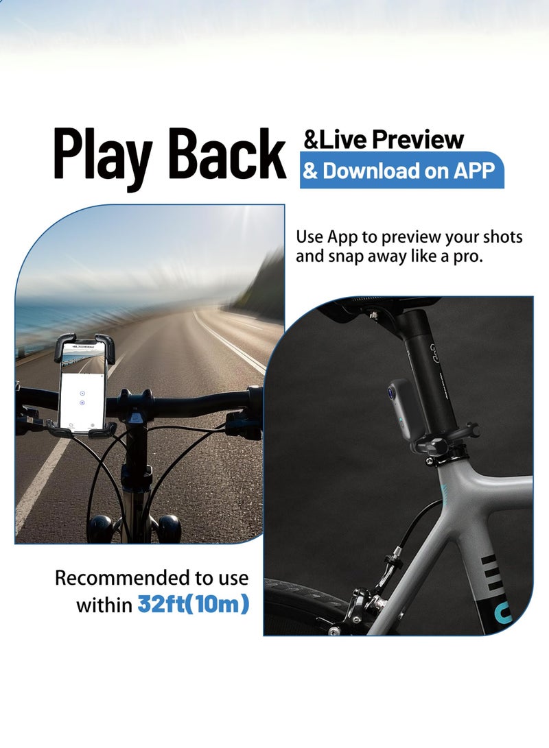 عربست كاميرا أكشن صغيرة بدقة 4K بسعة 128 جيجابايت، كاميرا محمولة للجسم، قابلة للارتداء، مسجل فيديو مع IPX7 مقاوم للماء تحت الماء، حامل للخوذة، كاميرا رياضية مغناطيسية للدراجة الهوائية، الحيوانات الأليفة، التدوين بالفيديو (أسود) - Image 3