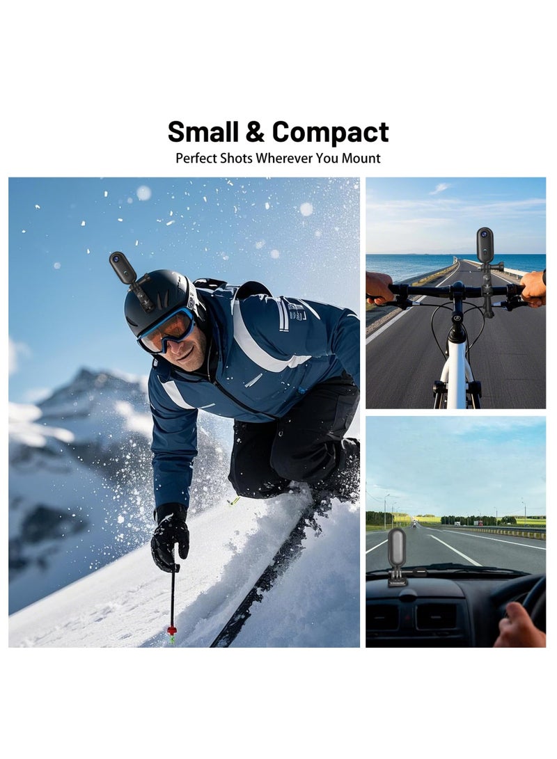 عربست كاميرا أكشن صغيرة بدقة 4K بسعة 128 جيجابايت، كاميرا محمولة للجسم، قابلة للارتداء، مسجل فيديو مع IPX7 مقاوم للماء تحت الماء، حامل للخوذة، كاميرا رياضية مغناطيسية للدراجة الهوائية، الحيوانات الأليفة، التدوين بالفيديو (أسود) - Image 5