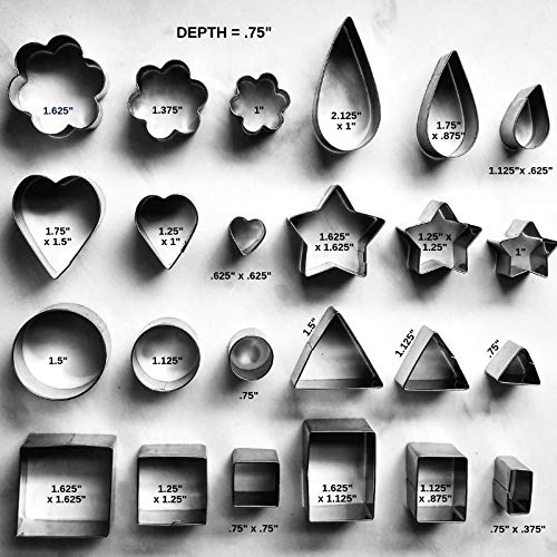Ultra Cuisine Ultra Cuisine Mini Cookie Cutter Shapes Set - 24 Small Molds To Cut Out Pastry Dough Pie Crust & Fruit - 304 Durable Stainless Steel Cutters - Cut Tiny Heart Shapes - Bake Like A Pro For A Lifetime  - Image 4