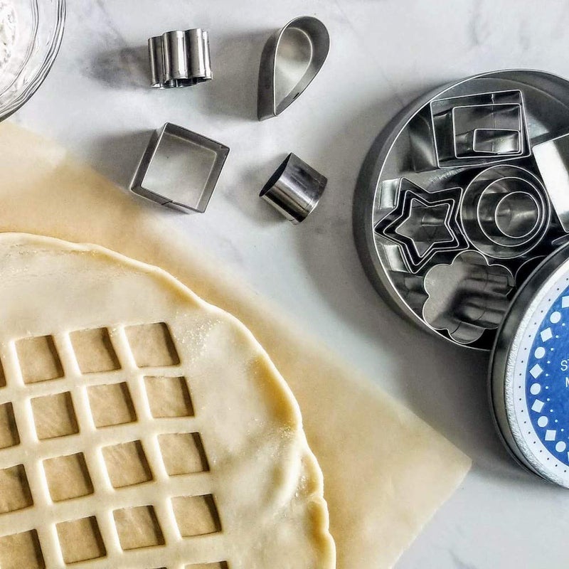 Ultra Cuisine Ultra Cuisine Mini Cookie Cutter Shapes Set - 24 Small Molds To Cut Out Pastry Dough Pie Crust & Fruit - 304 Durable Stainless Steel Cutters - Cut Tiny Heart Shapes - Bake Like A Pro For A Lifetime  - Image 5
