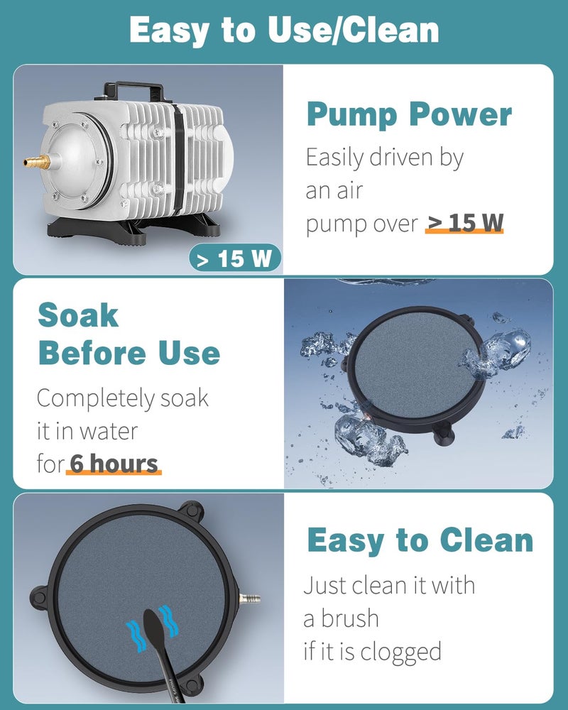 Pawfly Aquarium 8 Inch Large Air Stone Disc Bubble Diffuser Release Tool for Air Pumps Fish Tanks Buckets Ponds DWC Reservoirs and Circulation System - Image 5