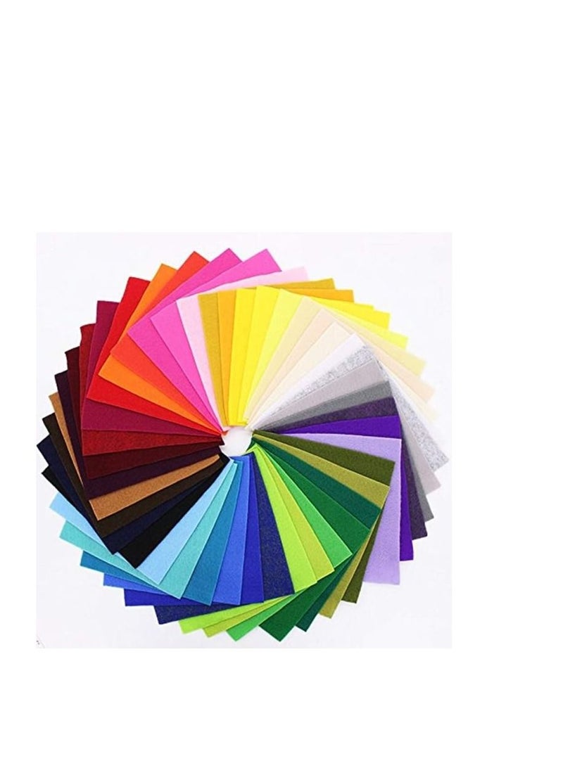 Terabyte Felt Fabric Sheets, Arts Crafts Assorted Colors Squares Textile Fabrics DIY Craftwork for Flowers Coasters Jewelry Stickers 40pcs - Image 1