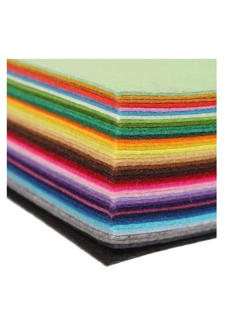 Terabyte Felt Fabric Sheets, Arts Crafts Assorted Colors Squares Textile Fabrics DIY Craftwork for Flowers Coasters Jewelry Stickers 40pcs - Image 2