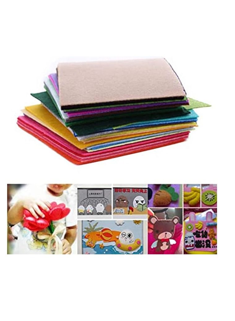 Terabyte Felt Fabric Sheets, Arts Crafts Assorted Colors Squares Textile Fabrics DIY Craftwork for Flowers Coasters Jewelry Stickers 40pcs - Image 3