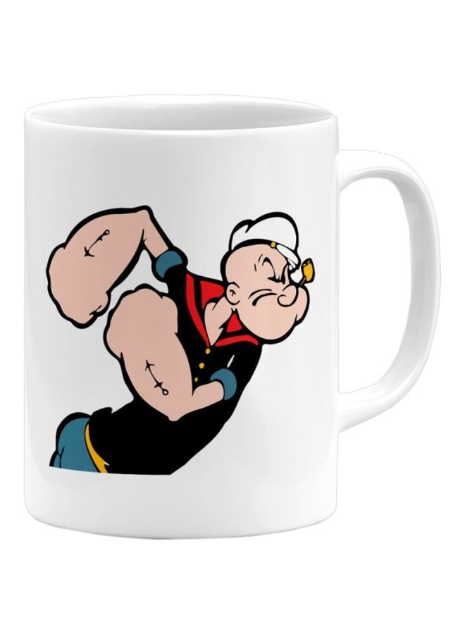 LIT Popeye Running Printed Ceramic Coffee Mug