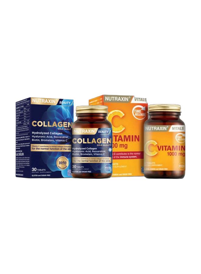نوتركسين مجموعة نوتراكسين لإشراقة البشرة - كولاجين ذهبي + فيتامين سي - بشرة مشرقة ودعم مضاد للشيخوخة - Image 1
