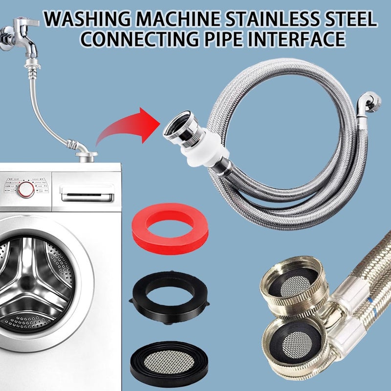 ZDBB 58 PCS Shower Head Garden Hose Screen Filter Gasket.Stainless Steel Water Filter Hose Washer Kit for 1/2,3/4 Inch Plumbing Faucet Screen Fittings and 5/8" Washing Machine Inlet Line Connection - Image 5