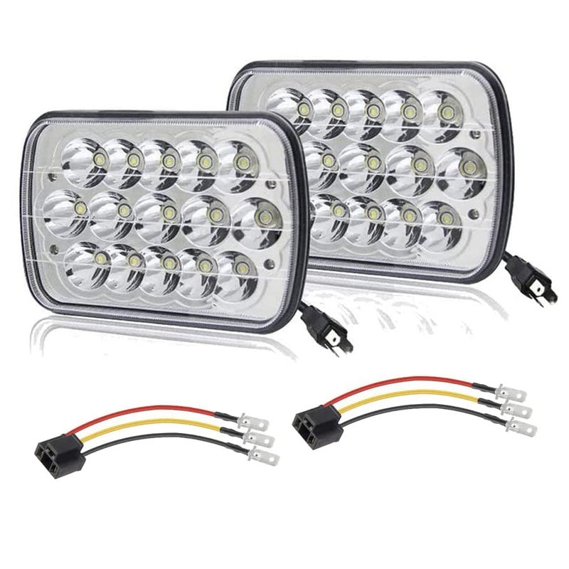 AMUNIESUN Compatible With Chevy Express Cargo Van 1500 2500 3500 Truck Lights 7x6 6x7 Inch Super Bright High Low Beam Headlight Pair