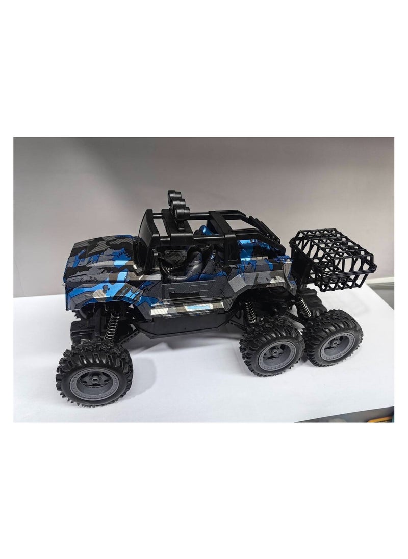 Powerful Big Climbing RC Car Rock Challenger 6WD (Blue), Rechargeable 2.4GHz Remote Control Car with Light Music and Spray function (Blue), New RC Car Truck Rock climber with  effect| Super Powerful  - Image 4