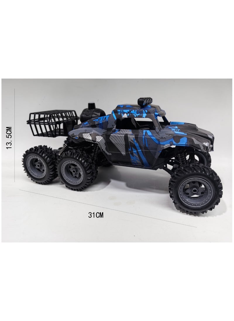 Powerful Big Climbing RC Car Rock Challenger 6WD (Blue), Rechargeable 2.4GHz Remote Control Car with Light Music and Spray function (Blue), New RC Car Truck Rock climber with  effect| Super Powerful  - Image 3