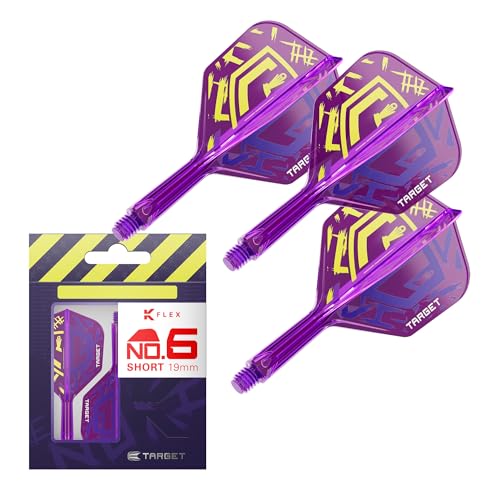 Target Darts Luke Littler World Champion K Flex Flights and Shaft System, No.6 | The Nuke 2025 Edition Kflex, All in One Integrated Flights and Shafts (Pack of 3) – Short, 19mm - Image 1