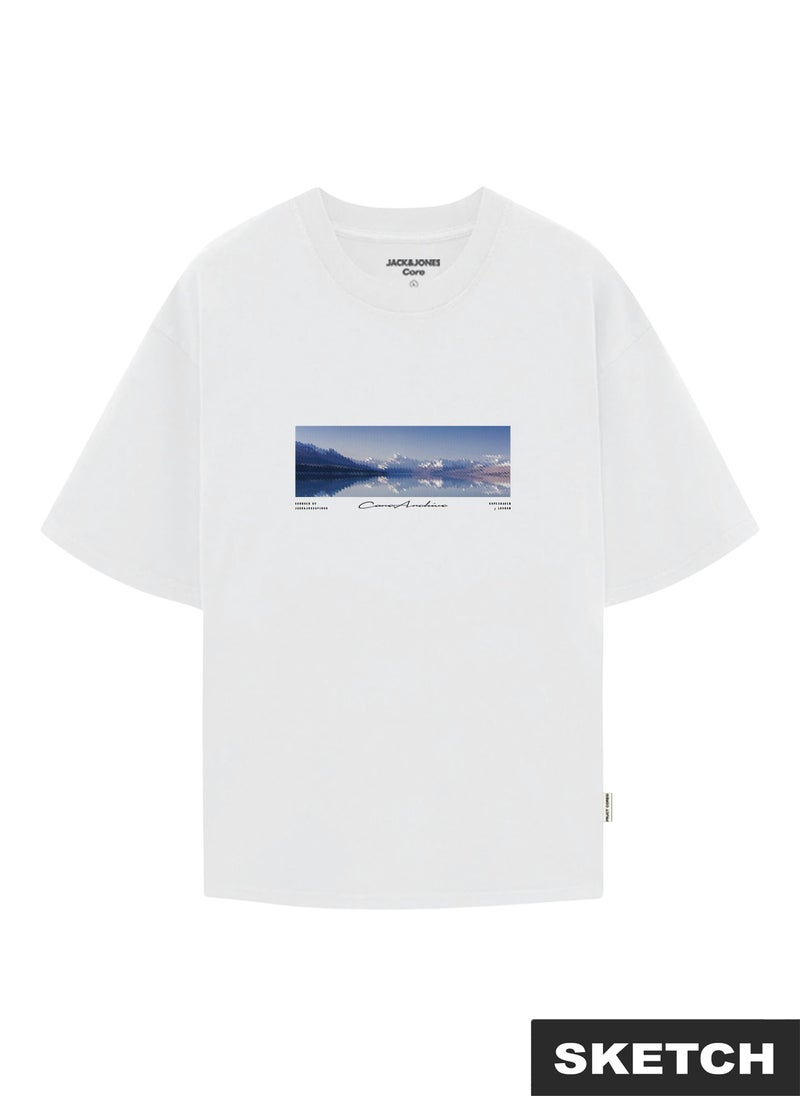 جاك اند جونز تيشيرت بياقة دائرية بطباعة صور من جيه سي بوينت عبوة من  قطع - Image 2