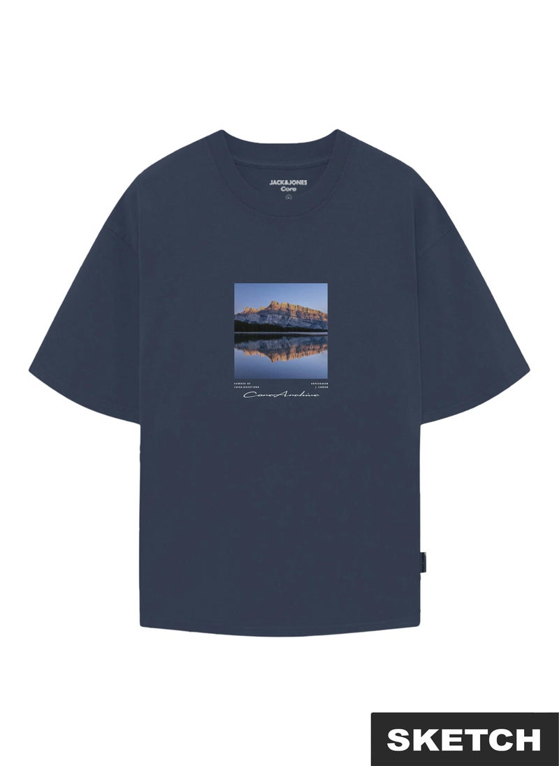 جاك اند جونز تيشيرت بياقة دائرية بطباعة صور من جيه سي بوينت عبوة من  قطع - Image 3