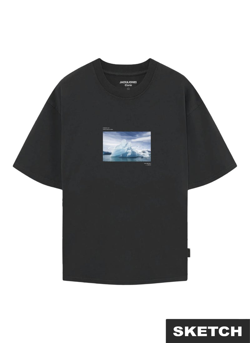 جاك اند جونز تيشيرت بياقة دائرية بطباعة صور من جيه سي بوينت عبوة من  قطع - Image 4