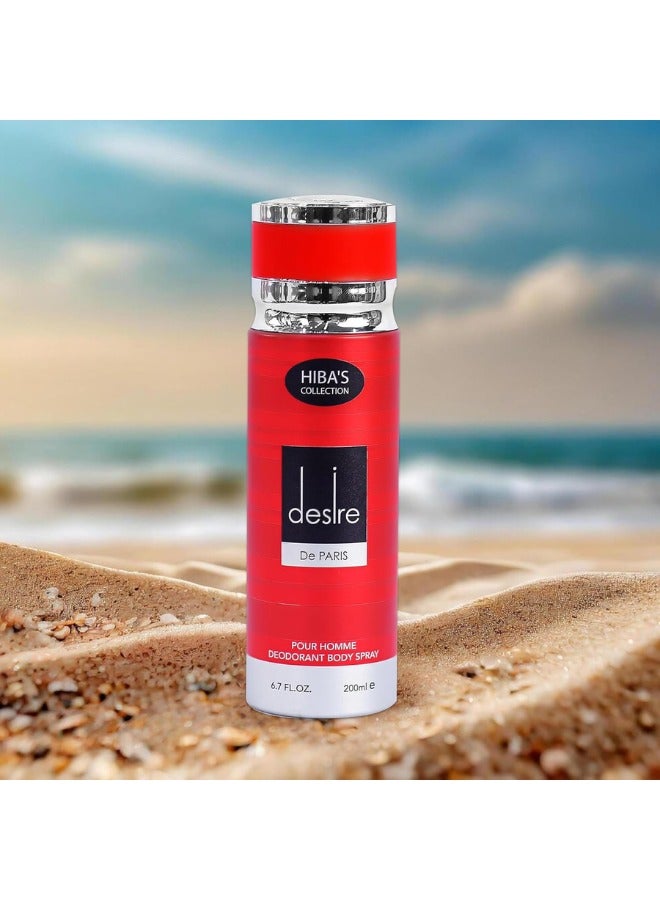 هيبا'ز كوليكشن سبراي مزيل العرق للجسم Desire De Paris Pour Homme - 6.7 Fl. أوز. (200 مل) | عطر رجالي متطور | نضارة تدوم طويلاً وتحكم فعال في الرائحة - Image 3
