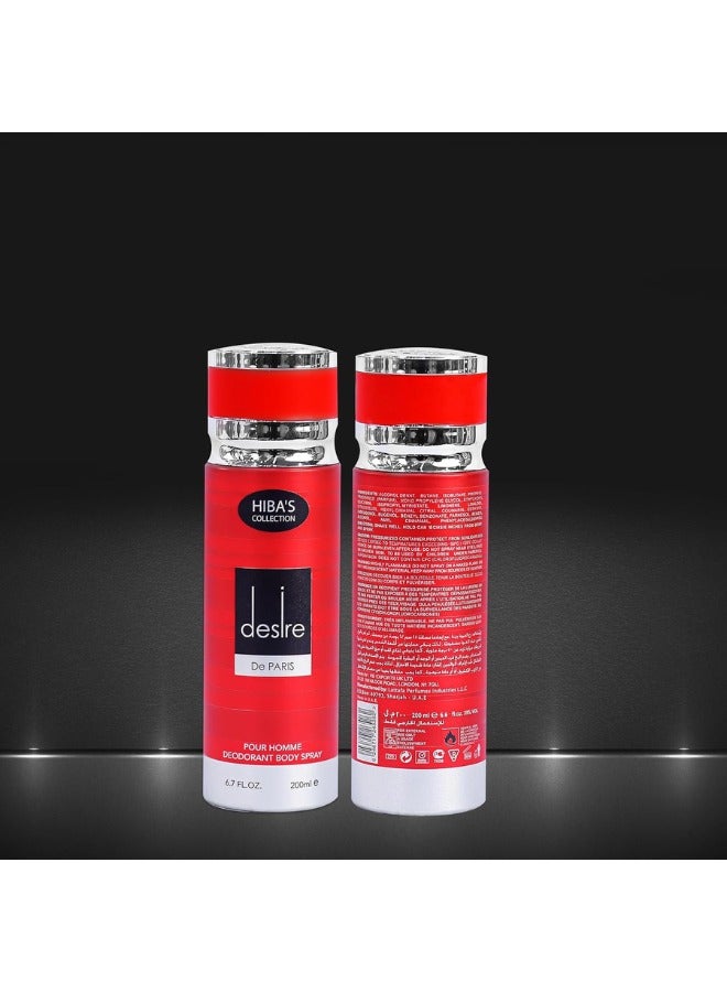 هيبا'ز كوليكشن سبراي مزيل العرق للجسم Desire De Paris Pour Homme - 6.7 Fl. أوز. (200 مل) | عطر رجالي متطور | نضارة تدوم طويلاً وتحكم فعال في الرائحة - Image 4