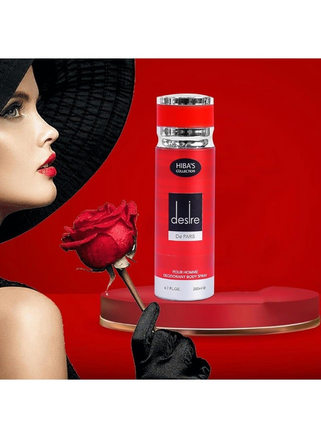 هيبا'ز كوليكشن سبراي مزيل العرق للجسم Desire De Paris Pour Homme - 6.7 Fl. أوز. (200 مل) | عطر رجالي متطور | نضارة تدوم طويلاً وتحكم فعال في الرائحة - Image 2
