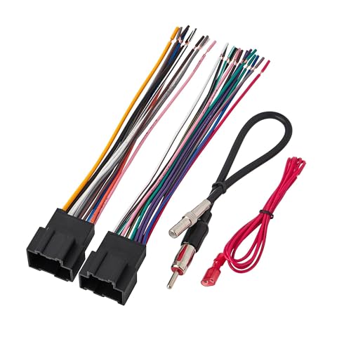 NuIth Radio Wiring Harness with Antenna Adapter Fits for Chevrolet 08-15 Express/07-14 Silverado/Sierra/Suburban, GMC 07-14 Yukon 06-15 Savana 07-12 Cadillac Escalade Aftermarket Stereo Cable Adapter - Image 1