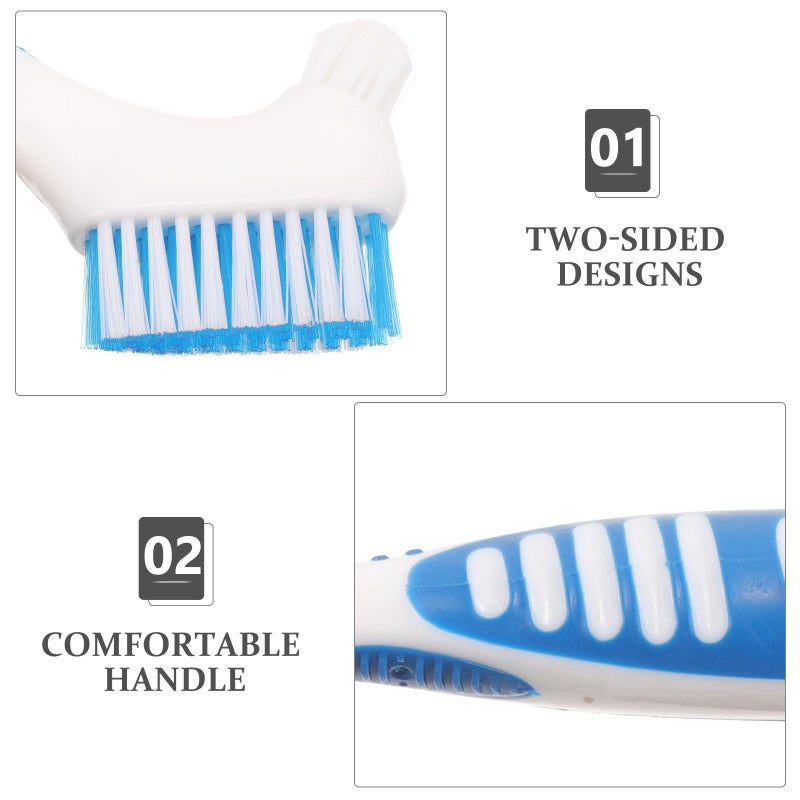 Healeved Denture Toothbrush Case Set with Double-Sided Brushes Portable Travel Toothbrush Storage Box for False Teeth Cleaning Compact Oral Care Solution 6.3X2X0.8 Inches - Image 4