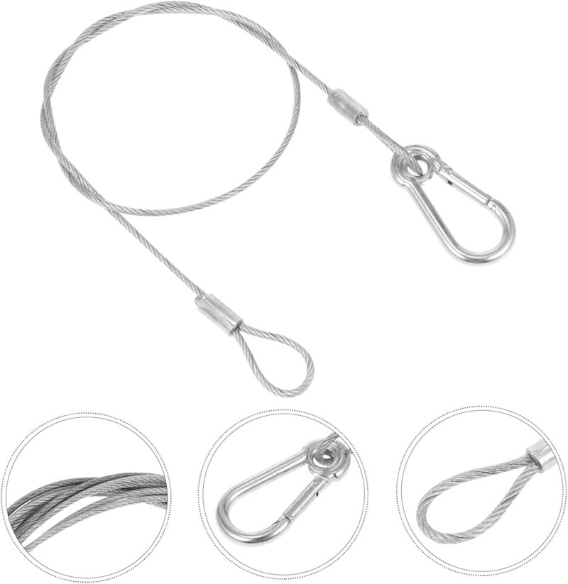 Mikikit 10 حزمة كابل أمان مشبك حبل من الفولاذ المقاوم للصدأ لتجهيزات الإضاءة المعلقة - Image 5