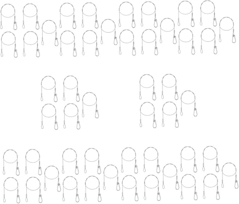 Mikikit 10 حزمة كابل أمان مشبك حبل من الفولاذ المقاوم للصدأ لتجهيزات الإضاءة المعلقة - Image 1