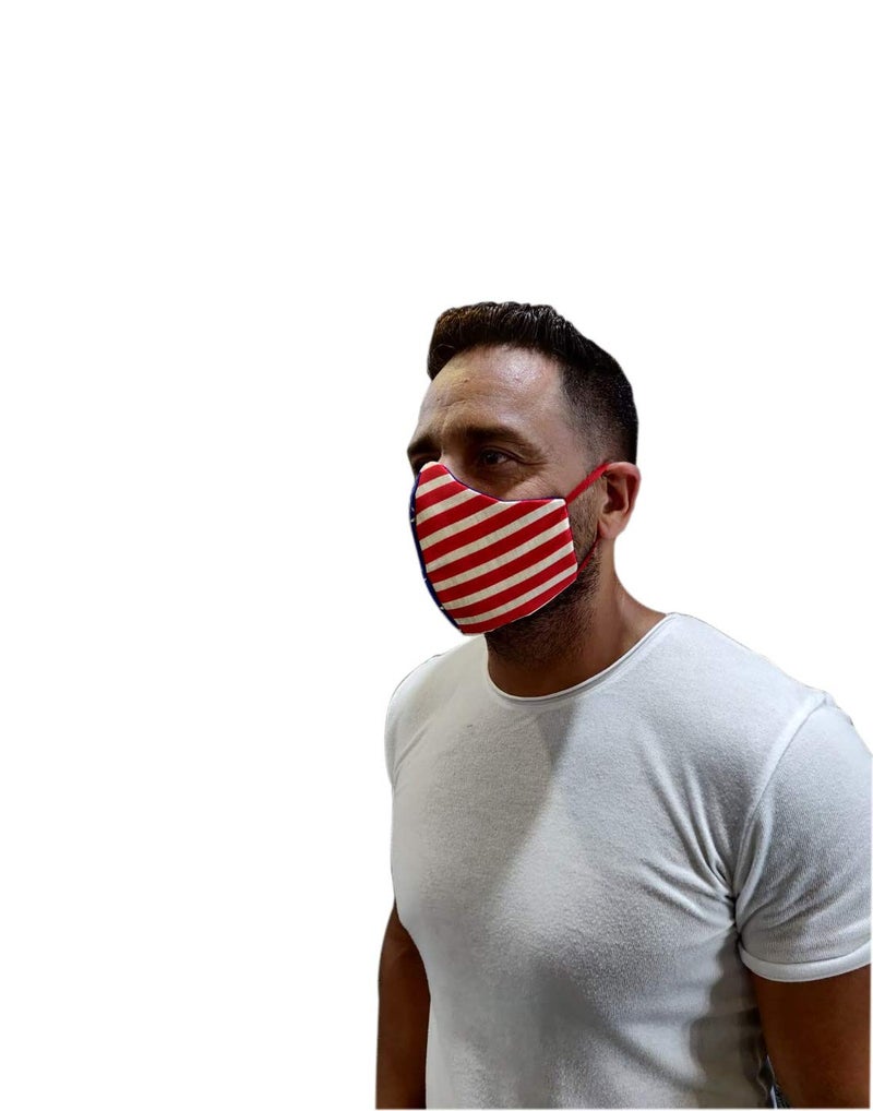 VIRA Vira Men Cotton Printed Red Hawk Style 2 PlyLayer Reusable Washable Face Mask  - Image 2