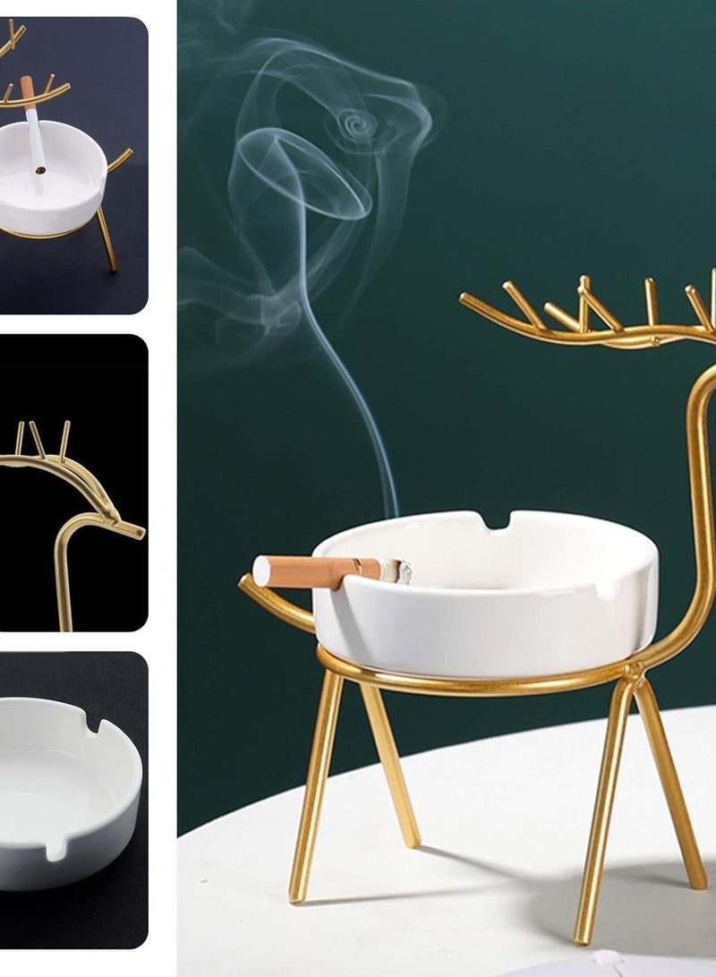 Ashtray Ceramic Ashtray Creative Home Decor Living Room Ashtray Modern White Ashtray for Office Indoor Outdoor - Image 2