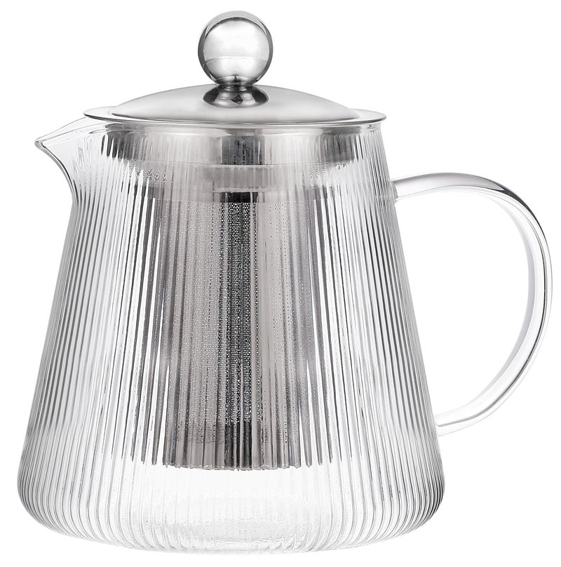 Cristel Darjeeling Collection Borosilicate Glass Teapot 41 Ounces With Stainless Steel Lid and Infuser
