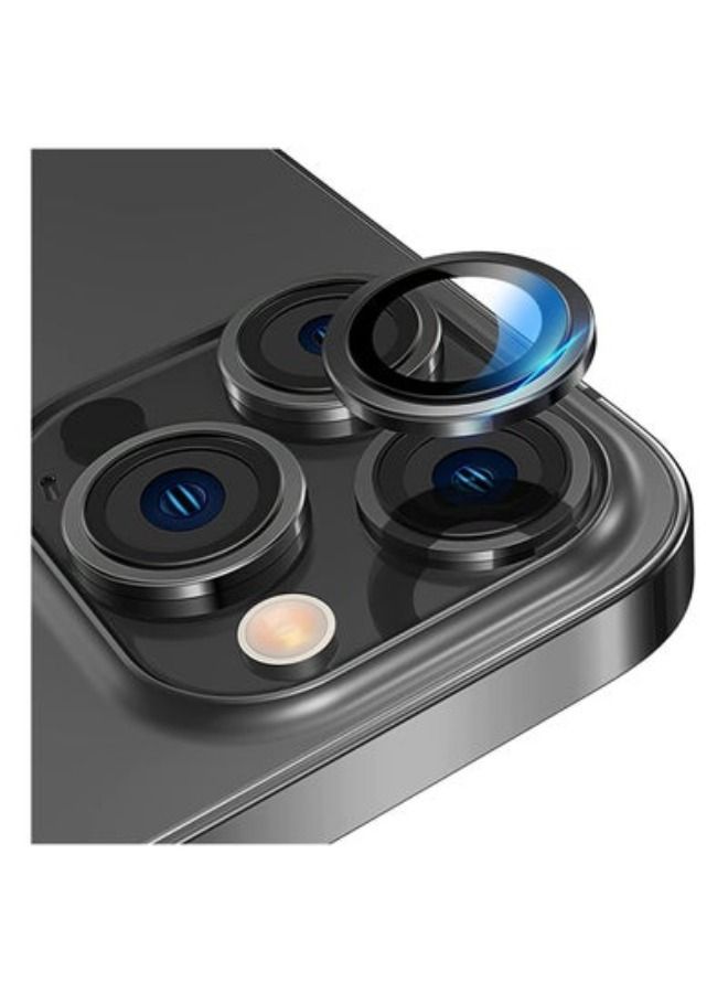 أكاليكس كاميرا عدسة حامي ، إبقاء الأصلي كاميرا هد الزجاج المعادن عدسة الكاميرا غطاء الشاشة فيلم آيفون 14 برو ماكس / 14 برو اكسسوارات الأسود - Image 1