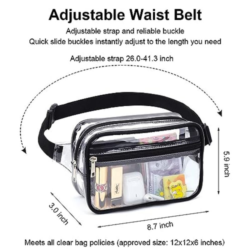 Clear Fanny Packs for Women - Stadium Approved Crossbody Bags - Image 5