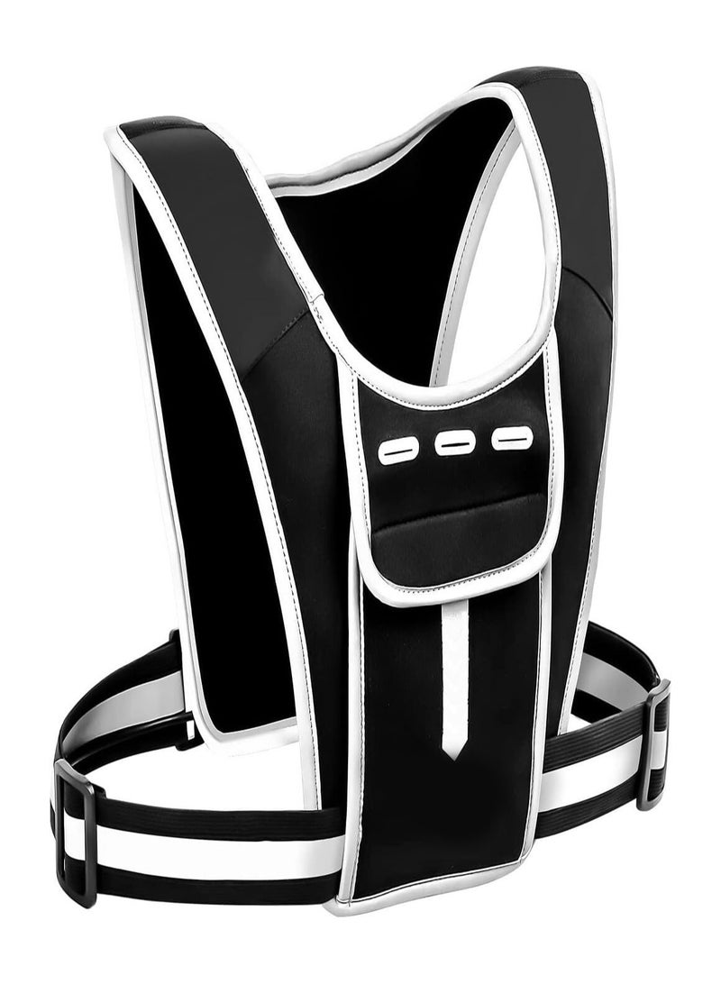 SYOSI Running Vest Phone Holder, Reflective Vest Running with 2 Shoulder Pockets & Front Back Pocket Adjustable Waistband, for Running Cycling Walking, Outdoor Cycling Backpack - Image 1