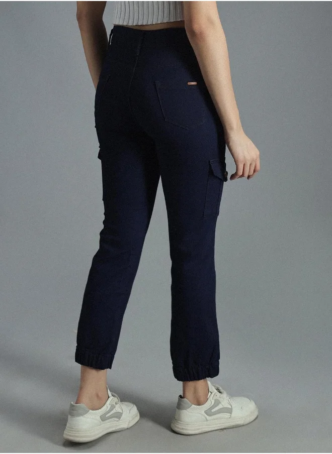 هاي ستار Women Blue Jogger High-Rise Low Distress Stretchable Jeans