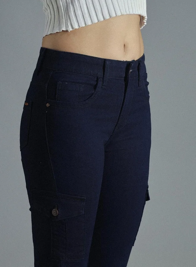 HIGH STAR Women Blue Jogger High-Rise Low Distress Stretchable Jeans