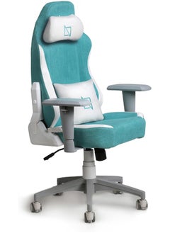 NAVODESK Navodesk APEX JUNIOR, Kids Desk Chair with Height Adjustable Armrests, Magnetic Headrest and Lumbar Pillow (SoftFabric, Teal Blue)  - Image 2