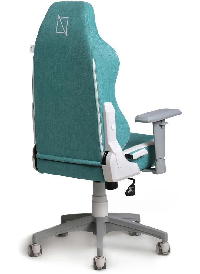 NAVODESK - Navodesk APEX JUNIOR, Kids Desk Chair with Height Adjustable Armrests, Magnetic Headrest and Lumbar Pillow (SoftFabric, Teal Blue) - Image 1