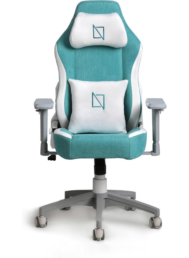 Navodesk APEX JUNIOR, Kids Desk Chair with Height Adjustable Armrests, Magnetic Headrest and Lumbar Pillow (SoftFabric, Teal Blue)