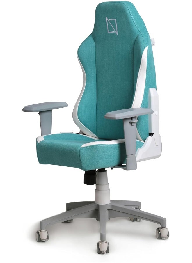 NAVODESK - Navodesk APEX JUNIOR, Kids Desk Chair with Height Adjustable Armrests, Magnetic Headrest and Lumbar Pillow (SoftFabric, Teal Blue) - Image 1