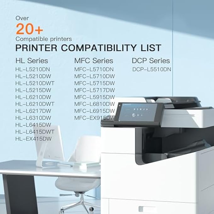 TN920XL TN920 TONER CARTRIDGE HL-L6210DW: COMPATIBLE FOR BROTHER TN-920XL TN-920 HIGH YIELD TO USE WITH HL-L6210DW HL-L5210DW HL-L6210DWT HL-L5210DN HL-L5210DWT PRINTER (4 BLACK, WITH CHIP) - Image 2