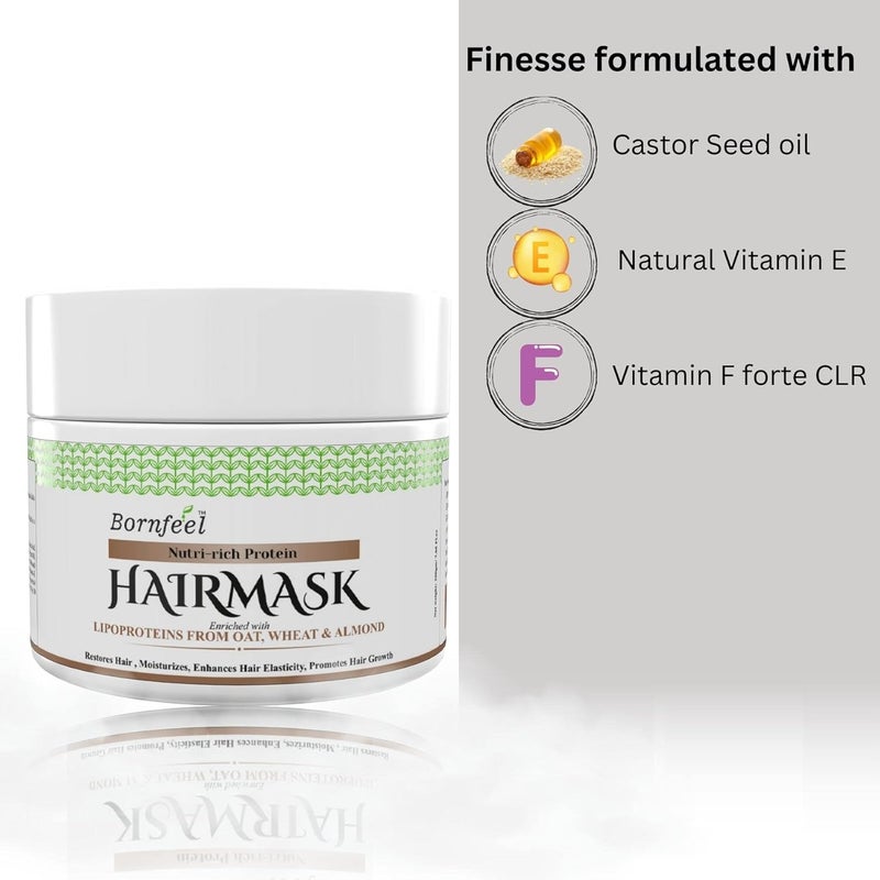 Bornfeel Pro Anti Hair Fall Conditioning Hair Mask With Protein Reduce Frizzy Hair Improve Hair Elasticity and Restore Scalp Health 200 gm - Image 3
